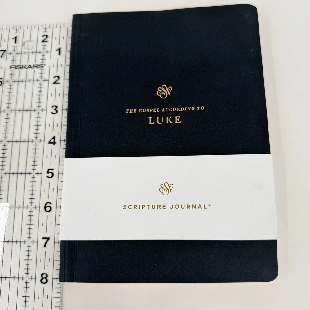 Crossway ESV Scripture Journal Gospel of Luke Paperback Black Gold Foil Accent